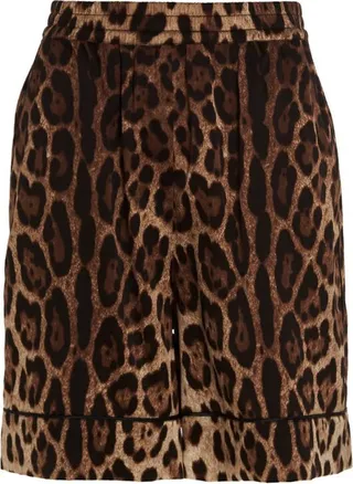 Dolce & Gabbana Leopard-Printed Elasticated Waistband Shorts
