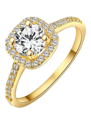 Silver Plated Wedding Ring Studded With Zircon 