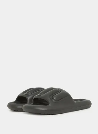 Quilted Band Thick Sole Slides