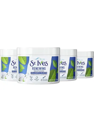 St. Patrick's Collagen & Elastin Rejuvenating & Hydrating Facial Moisturizer (Paraben Free, Dermatologist Tested, Cruelty Free) by Steve's, 10 oz (Pack of 4) 