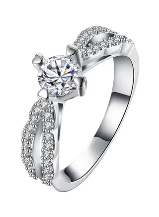 Silver Plated Zircon Ring 