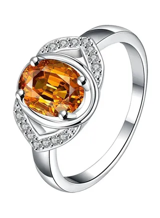 Silver Plated Zircon Studded Fashion Ring 