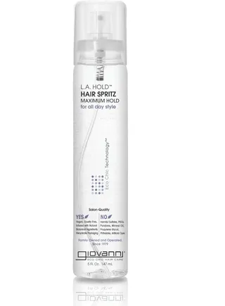 Giovanni L.A. Hold Hair Spritz Styling Spray, 5 oz., Lightweight, Lauryl & Laureth Free (Pack of 1) 