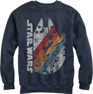 Men's Star Wars Millennium Falcon Rainbow Sweatshirt - Navy Blue - X Large