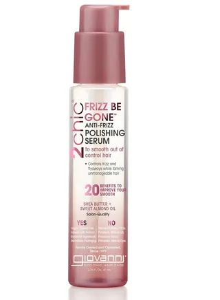 Giovanni 2 Chic Frizz Be Gone Anti-Frizz Polishing Serum, 2.75 oz, Frizz Polishing (Shea Butter + Almond Oil) 