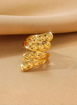 21k Gold Plated Ring For Women One Size 
