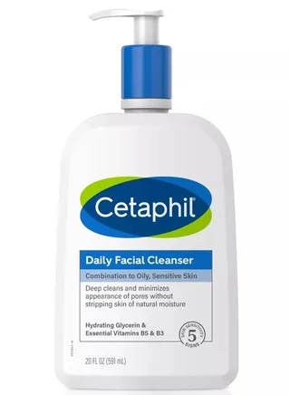Cetaphil Facial Wash, Daily Facial Cleanser for Sensitive, Combination to Oily Skin, 20 oz Fresh, Gentle Foam, Soap Free, Hypoallergenic 