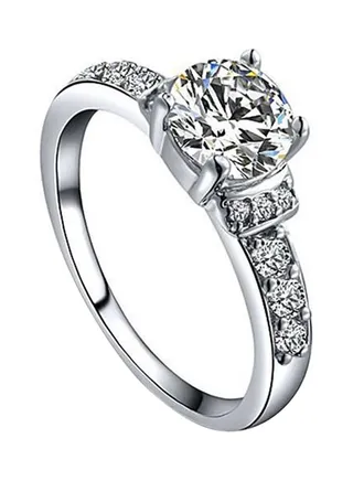 Silver Plated Wedding Ring Studded With Zircon 
