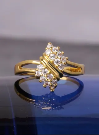 Trendy Gold Played Ring For Women Size 6 