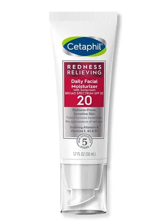 Daily facial moisturizer to combat redness with SPF 20 sunscreen 