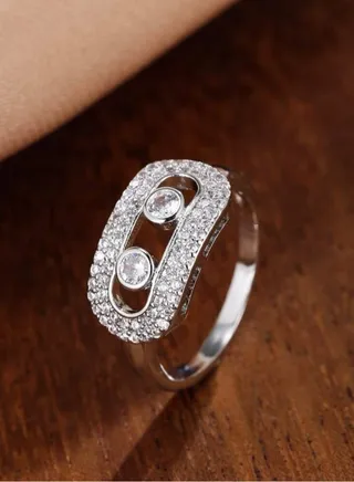 Trendy Silver Plated Ring For Women Size 7 