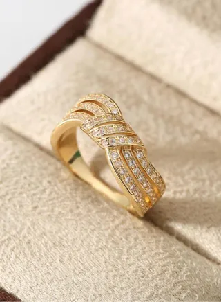 Elegant & High Quality Gold Plated Ring For Women Size 8 