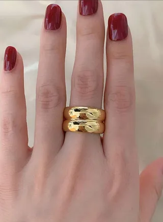 Ekegant Gold Plated Stainless Steel Ring For Women Size 6 
