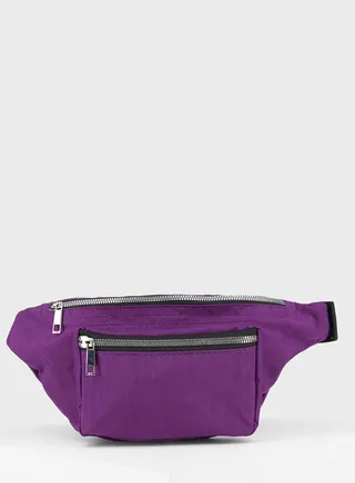Wide Strap Waist Bag Purple 