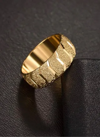 Stainless Steel 18k Gold Plated Ring For Women Size 8 