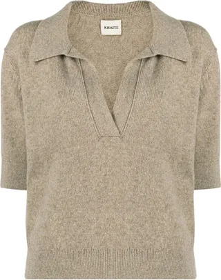The Shrunken Jo knitted polo top
