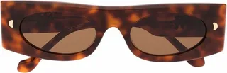 Tortoise Rectangle-Frame Sunglasses