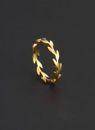 Stainless Steel Gold Plated Ring For Women Size 7 