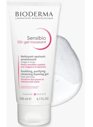 Bioderma Sensibio DS + Mousse Gel - Cleanser for seborrheic dermatitis prevents redness and flaking 200 ml 