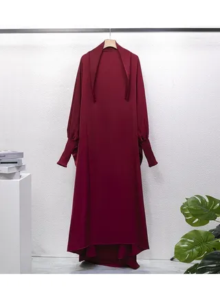 Muslim Dress Solid Colored Robe 