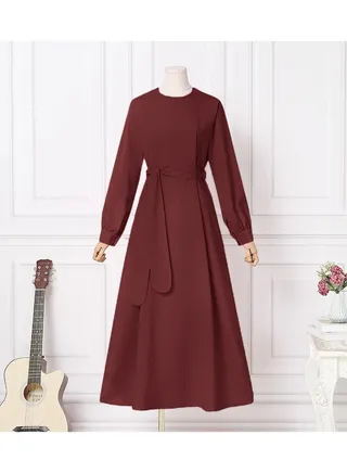 Women's Long Sleeved Solid Color Dress 