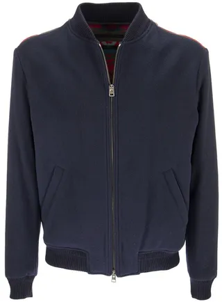 Etro Geometric Printed Zipped Bomber Jacket