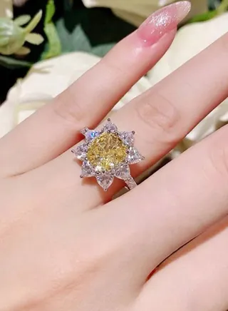 925 Silver Plated Cubic Zircon Ring Size 7 