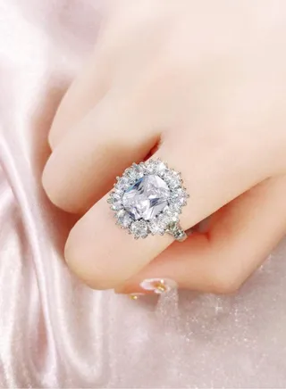 Trendy Silver Plated Ring For Women Size 5 