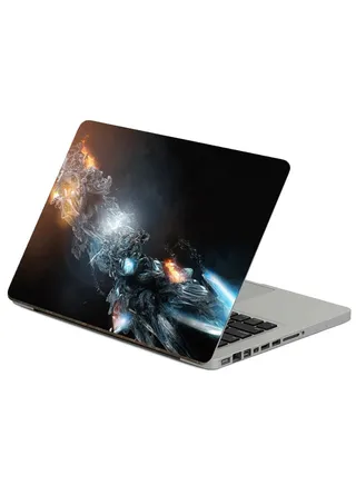 Fire Form Printed Laptop Sticker Multicolor 