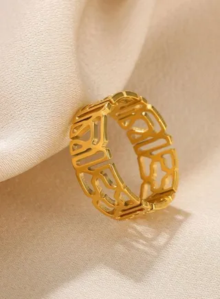 18k Gold Plated Stainless Steel Ring One Size 