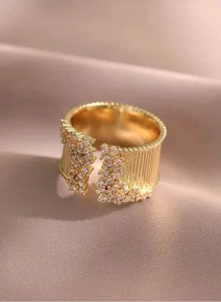 Trendy Gold Plated Ring For Women One Size 