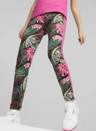 T7 Vacay Queen Kids Girls Printed Leggings 