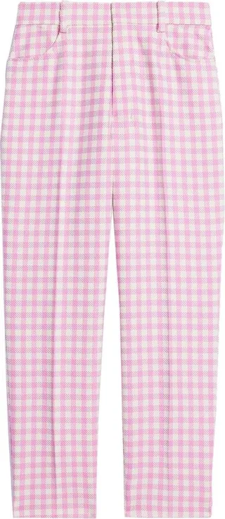 Gingham Check Cropped Trousers