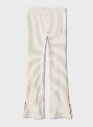 Kids Ribbed Slit Hem Leggings 