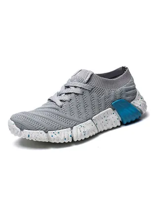 Flying Woven Breathable Running Trainer Sport Shoes Grey 
