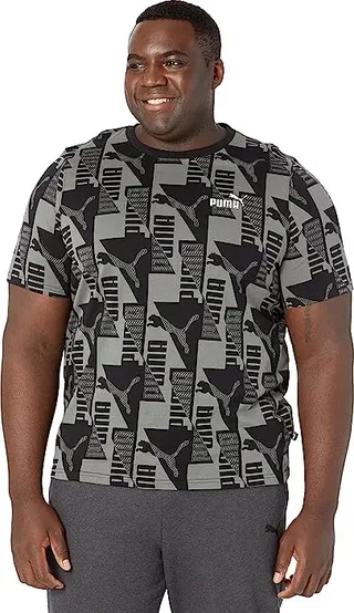PUMA Power All Over Print Tee (Puma Black) Men's Clothing