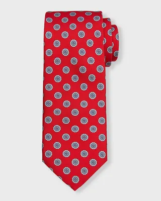 Men's Medallion-Print Silk Tie