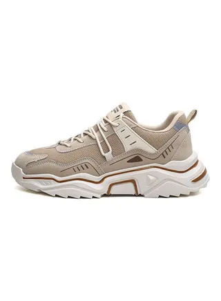 Casual Board Breathable Trendy Dad Mesh Detail Running Shoes Brown 