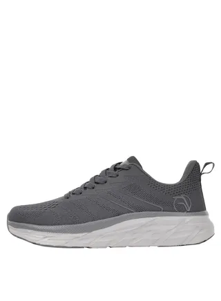 Mens Grey Lace Running Shoes 