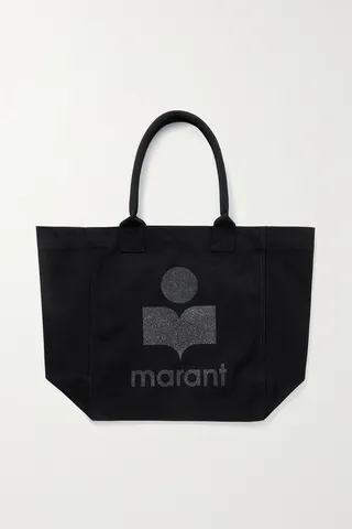 Isabel Marant - Yenky Glittered Cotton-canvas Tote - Black