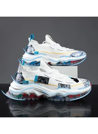 Men's Thick Sole Casual Outdoor Breathable Sports Running Shoes 