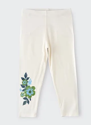 Knit legging with print at hem 