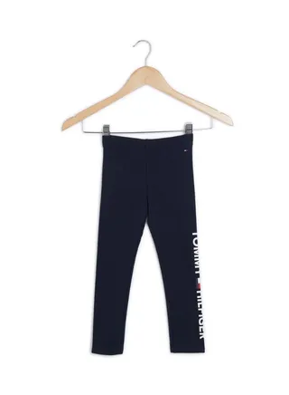 Girls Side Logo Leggings Navy/White 