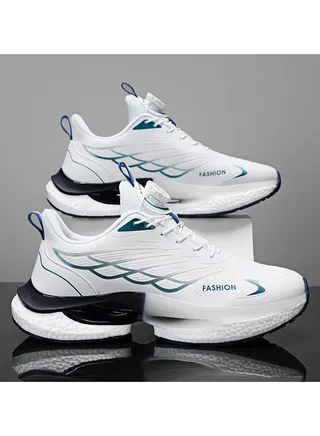 Men's Summer New Rotating Button Breathable Cushioning Running Shoes Sneakers 