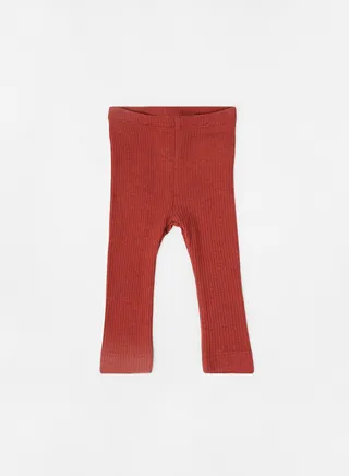 Baby Ribbed Leggings Brown/Red 