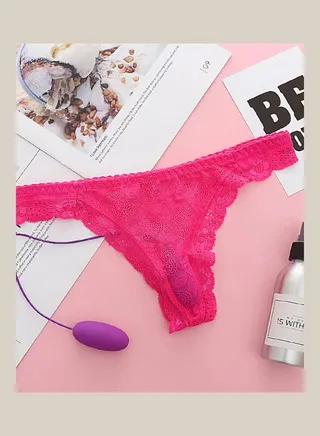 See-through Women Panties Flower Lace G-String Solid Colour Underwear Briefs Black 