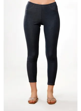 Selina Wear Women's Looking Legging - Denim-Inspired Comfort ny Fit Cotton Tights, Large 