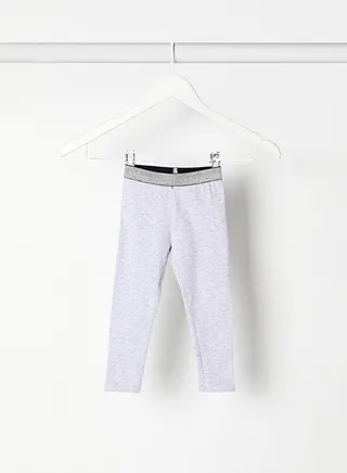 Lurex Waist Band Aop Leggings Grey Melange 