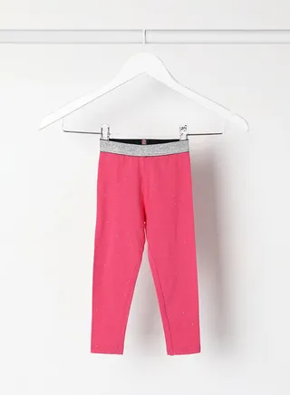 Lurex Waist Band Aop Leggings Blush Pink 