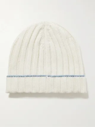 Ribbed Cashmere Beanie